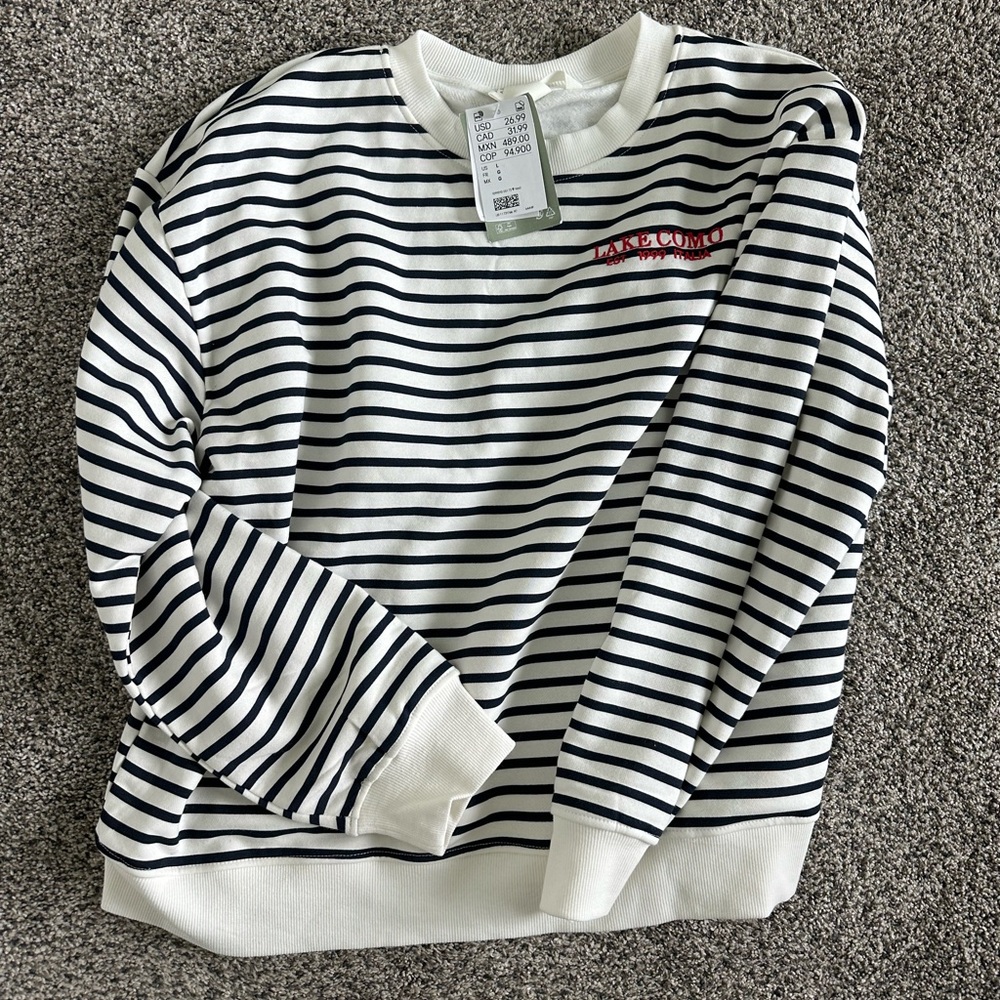 H&M stripped crewneck sweatshirt